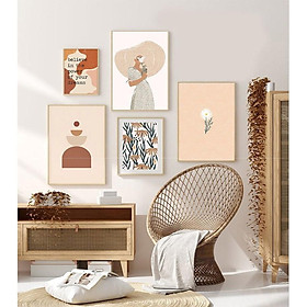 Mua Bộ 5 tranh canvas treo tường cỡ lớn phong cách hiện đại Boho style
