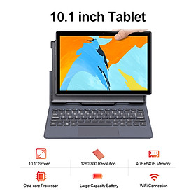 10.1 inch Tablet MTK6763 Octa-core Processor 1280*800 Resolution Android 8.0 System 4GB+64GB Tablet with Keyboard Grey