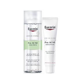 Combo Tinh Chất Giảm Mụn Eucerin Proacne A.I Clearing Treatment 40ml - Nước Tẩy Trang Se Khít Lỗ Chân Lông Ngừa Mụn 200ml