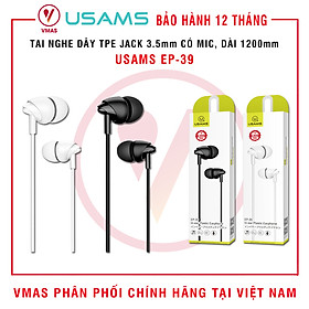 Mua Tai Nghe nhét tai USAMS EP-39 jack 3.5mm Micro Đàm Thoại Dài 1m2  hàng chính hãng