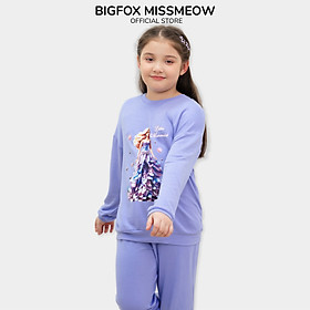 Bộ nỉ dài tay bé gái size đại BIGFOX MISS MEOW quần áo thu đông ấm áp cho trẻ em kiểu Hàn cỡ 3,7,11 tuổi 20kg 40kg 1974