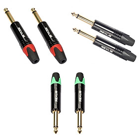 6Pcs 1/4 inch 6.35mm   Mono Microphone Plug Guitar Audio Cable Connectors