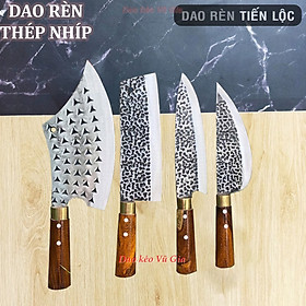 Bộ dao 4 món thép nhíp ô tô cán mun khâu đồng