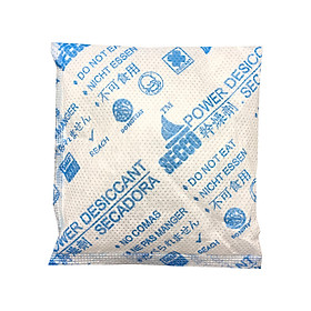 Gói hút ẩm Secco silica gel 50gr - 1kg(20 gói) - bảo quản thiết bị điện tử, máy ảnh không ẩm móc - Chính hãng - Vải trắng - Chữ to xanh 2 mặt.