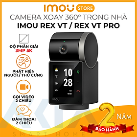 Camera Imou Rex VT / Rex VT Pro 3K 5MP - Gọi video 2 chiều, Phát hiện người và thú cưng, Hồng ngoại ban đêm, Chuông báo - HÀNG CHÍNH HÃNG