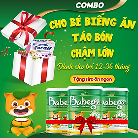 Combo 3 lon sữa mát tăng cân, cải thiện biếng ăn, táo bón Babego 12