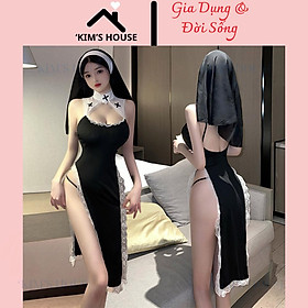 Cosplay Hóa Trang Nữ Tu Sĩ Xẻ Tà Gợi Cảm, Đồ Lót Gợi Cảm Xẻ Tà, Set Cosplay Ma Sơ Valak Tặng Kèm Phụ Kiện C052