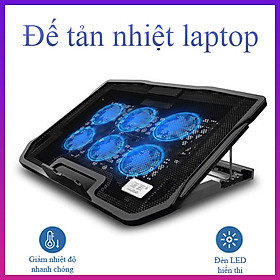 Mua Đế tản nhiệt laptop 6 quạt  đèn LED  chạy êm  làm mát cực nhanh  hai cổng USB tiện lợi - K1305