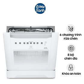 Hình ảnh Máy Rửa Chén Mini Electrolux ESF6010BW - 6 Chương Trình Rửa - Điều Khiển Cảm Ứng - Hàng Chính Hãng