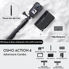 Mua Camera hành động DJI Osmo Action 4 máy quay hành trình 4K 120fps  góc siêu rộng  hoạt động tốt nhiệt độ thấp (DJI OA 4) - Hàng chính hãng