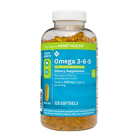 Viên uống dầu cá Member’s Mark Omega 3-6-9 Supports Heart Health, 325 viên (Mẫu mới) - Nhập khẩu Mỹ