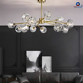 Mua Đèn thả decor 15 tay pha lê phòng khách trần bàn ăn Tuyệt sắc shop hiện đại Mã THA15TAY-XIVANG-G9 Bảo hành 24 thang