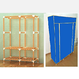 Mua Tủ vải đựng quần áo  khung gỗ 2 buồng – Hàng Việt Nam