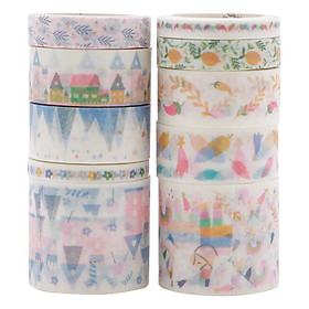 Bộ 10 Băng Keo Giấy Trang Trí Washi Tape