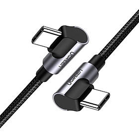 Mua Ugreen UG70531US323TK 2M 3A 60W 2 đầu bẻ góc phải 90 độ cáp USB type C ra C đầu nhôm mạ nickel chống nhiễu - HÀNG CHÍNH HÃNG