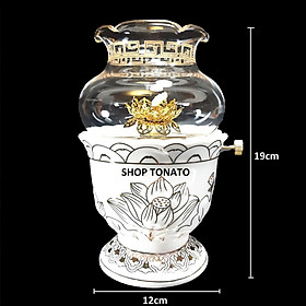 Mua ĐÈN DẦU CÁT TƯỜNG SEN TRẮNG H1