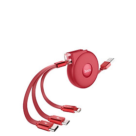 Mua Cáp sạc đa năng cuộn rút 3 trong 1 (Android  iOS  Type C)  dây cáp sạc điện thoại Hoco - hàng nhập khẩu