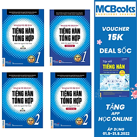 Hình ảnh Combo 4 Cuốn Tiếng Hàn Tổng Hợp Sơ Cấp 1 và 2 Bản Đen Trắng - Học Kèm App Và Khóa Học Online