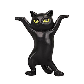 2-10pack Dancing Cute Cats Figure Ornament Tabletop Sculpture Decoration Black