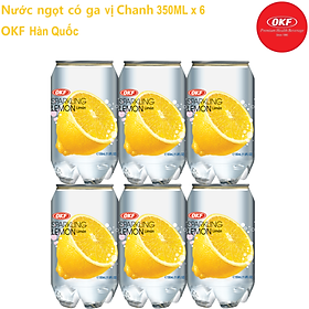 Nước ngọt có ga vị Chanh 350M X 6 CHAI OKF Hàn Quốc