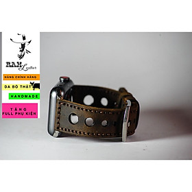 Dây đồng hồ RAM Leather cho apple watch da bò handmade – RAM d1 nâu đất (tặng khóa, chốt, cây thay dây)