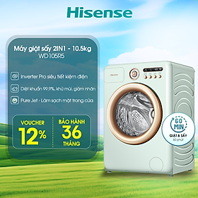 Mua Máy giặt sấy Hisense 10.5kg Inverter Pro WD105R5 Diệt khuẩn Khử mùi 99.9%  Ngừa dị ứng  Giặt AI - HÀNG CHÍNH HÃNG
