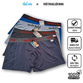 Combo 4 Quần Lót Nam Boxer Cotton 4 Chiều Lưng Thái Cao Cấp, Quần Sịp Đùi Nam Thoáng Mát - ( Giao Màu Ngẫu Nhiên )