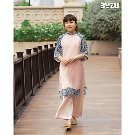 Áo dài bé gái BYZU kiểu cô ba Sài Gòn chất liệu lụa cao cấp kết hợp voan tơ (An Nhiên)