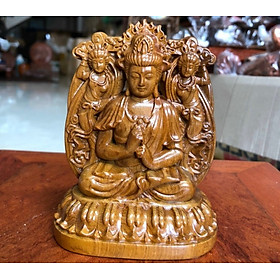 Mua Tượng phật bản mệnh  tượng phật như lai đại phật ( tuổi mùi _tuổi thân ) bằng gỗ bách xanh thơm phức kt cao 12×9×6cm
