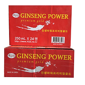 Combo 2 thùng nước tăng lực hồng sâm-Ginseng Power Premium Gold Hàn Quốc (24 lon x 250ml)