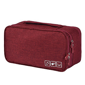 Túi đựng đồ lót áo ngực 3 lớp bằng vải polyester chống rách, bền và thiết thực-Màu đỏ