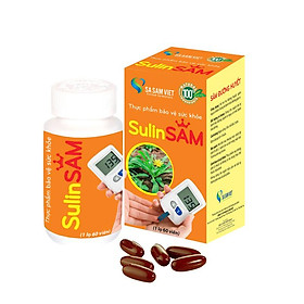 Sâm Đường Huyết SULINSAM - Hộp 60 viên - Hỗ trợ tiểu đường, ngăn ngừa nguy cơ biến chứng do bệnh tiểu đường gây ra