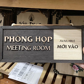 Mua Bảng gỗ treo cửa thông báo phòng họp đang họp