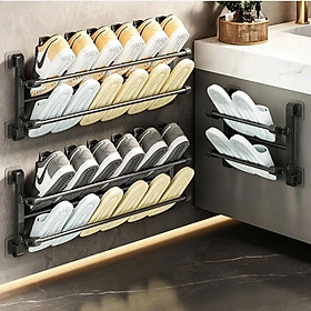 Kệ Để Giày Dép Dán Tường 2 Tầng 65cm, Giá Treo Giày Thông Minh Tiết Kiệm Diện Tích, Tặng Miếng Dán Chắc Chắn- HÀNG CHÍNH HÃNG MINIIN