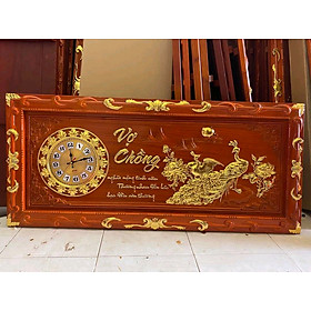 Mua Tranh đồng hồ treo tường trạm khắc phu thê viên mãn kt 48×108×4cm