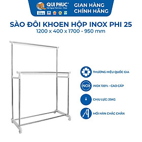 Mua  Chính hãng Qui Phúc  Sào phơi đồ inox đơn  đôi phi 25 chịu lực tốt  có bánh xe di chuyển