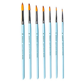 7Pcs Artist Paint Brush Set, Wood Handle Drawing Pen Cosmetics Makeup Brushes Kit Watercolor Oil Paintbrushes for Kids Adults Beginner