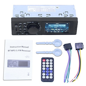 Car MP3 Player BT Stereo Receiver FM Radio Hands-Free Calling U-Disk/TF Card/Aux-in Player Support APP to Find Car 2.1A Quick Charge with Remote Controller