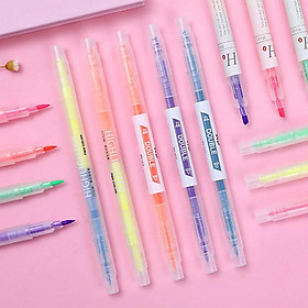 Bút highlight 2 đầu nhiều màu, bút nhớ pastel (set 3 và set 6)