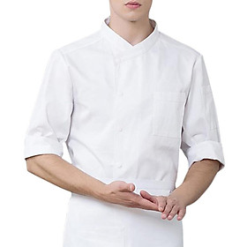 3/4 Sleeve Chef' Jacket Kitchen Cook Coat Uniforms Unisex M