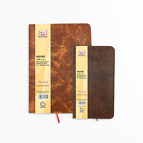Combo 2 quyển Sổ da cao cấp Minh Châu, vân đen nâu vàng Diary - Giao màu ngẫu nhiên
