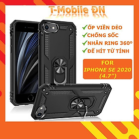 Ốp lưng cho iPhone 6 6s Plus 7 8 Plus X XR XS 11 12 Mini Pro Max chống sốc 2 lớp kèm nhẫn xoay làm giá đỡ