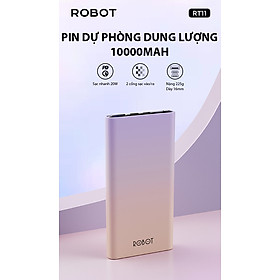 Mua Pin Sạc Dự Phòng 10.000 mAh ROBOT RT11 Sạc nhanh 20W 2 cổng sạc vào/ra Thiết kế gọn nhẹ - HÀNG CHÍNH HÃNG