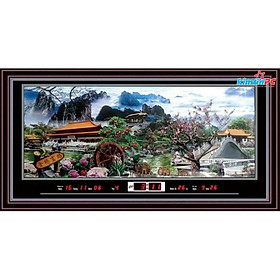 Mua Đồng hồ vạn niên - Tranh Trôi 2 hình -  55x100cm - mã 851