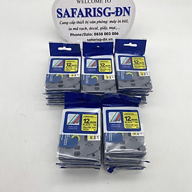 Mua Combo 05 cuộn nhãn TZ2-631 tiêu chuẩn - Chữ đen trên nền vàng 12mm - Hàng nhập khẩu