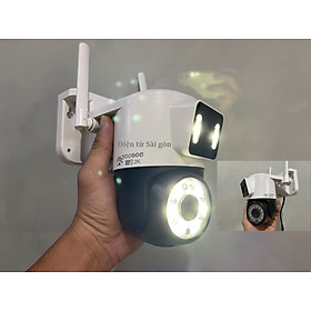 Camera ngoài trời 2 Mắt Yoosee XEM 2 MÀN HÌNH CÙNG LÚC Q42D 5.0 MPX - Ban Đêm Có Màu, Xoay 360 độ, Đàm Thoại 2 Chiều - Hàng Chính Hãng