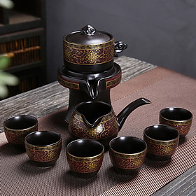 Mua Bộ Ấm Trà Cối Xay Chuẩn Hoạ Tiết Hoa Mai  bộ trà đạo  bộ ấm pha trà cối xay  bộ ấm chén uống trà