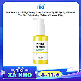 Sữa Rửa Mặt Sủi Bọt Dưỡng Sáng Da Some By Mi Bye Bye Blemish Vita Tox Brightening Bubble Cleanser 120g