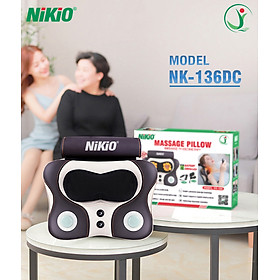 Máy (Gối) Massage Đấm Bóp Cổ Vai Gáy Nikio NK-136DC - Xoa Bóp Con Lăn Kết Hợp Hồng Ngoại, Hỗ Trợ Mát Xa Lưng, Đùi, Tay, Giảm Đau Nhức Toàn Thân - Pin Sạc Không Dây Tiện Lợi