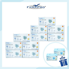 HỘP - FAMAPRO MAX - Khẩu trang y tế kháng khuẩn 4 lớp Famapro Max 40 cái hộp - COMBO 10 HỘP - XÁM